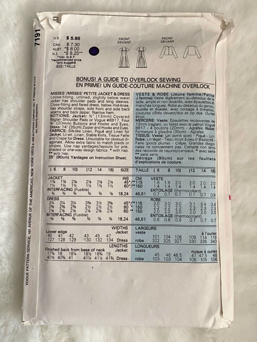 2 Vogue Sewing Patterns - Picture 3 of 5